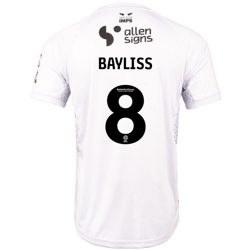 Hombre Camiseta Tom Bayliss #8 Rojo Blanco 2ª Equipación 2024/25 La Camisa Chile