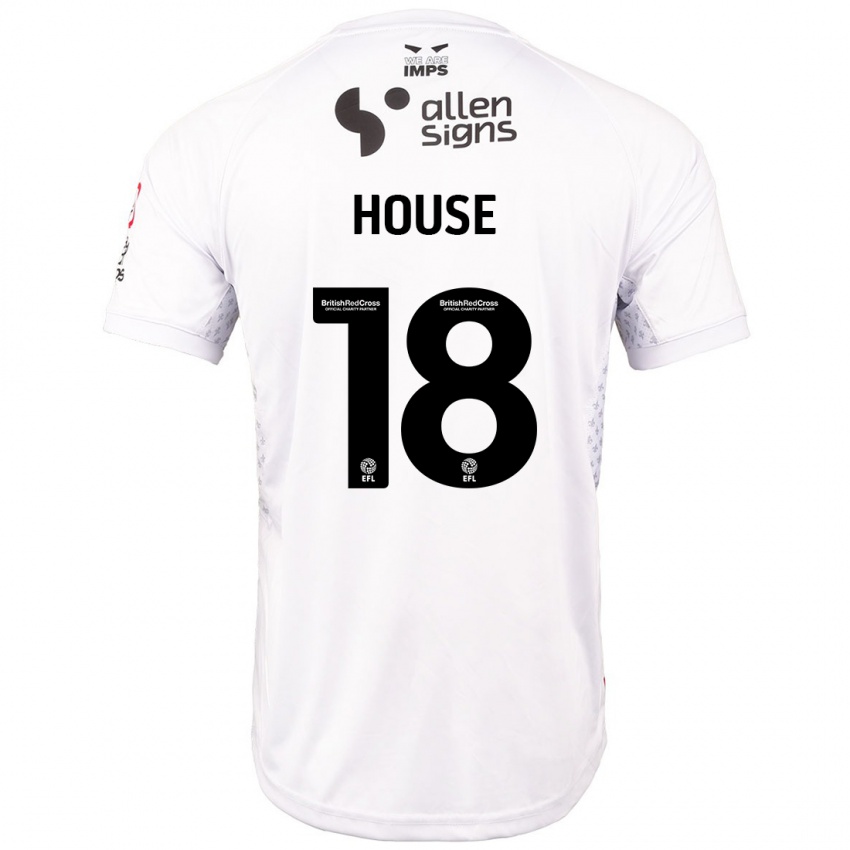 Hombre Camiseta Ben House #18 Rojo Blanco 2ª Equipación 2024/25 La Camisa Chile