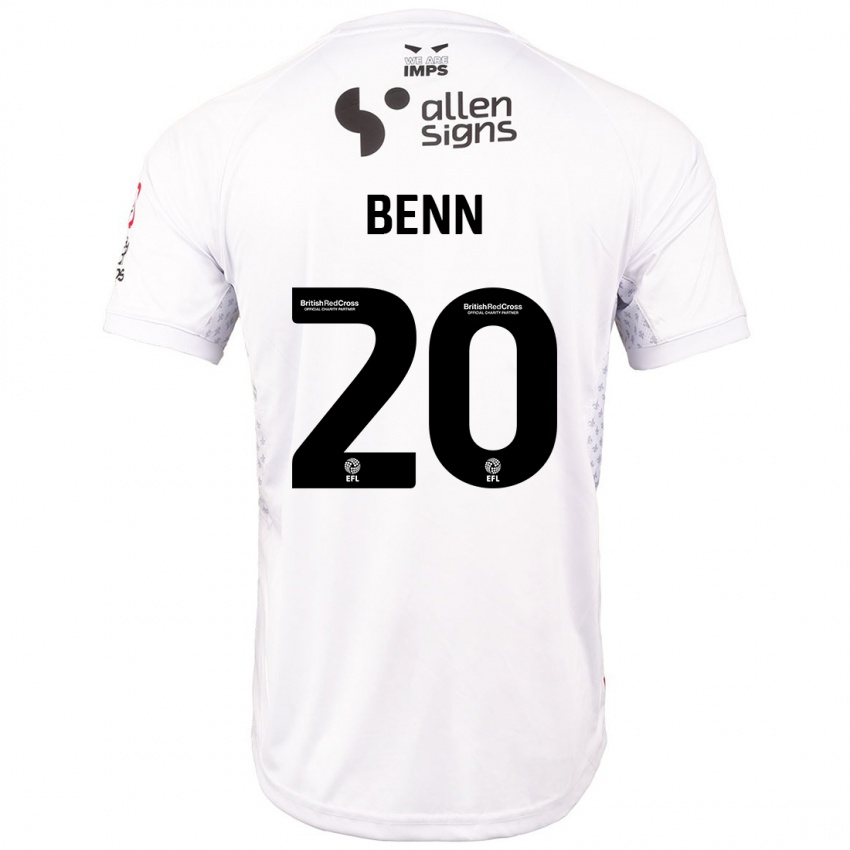 Hombre Camiseta Jay Benn #20 Rojo Blanco 2ª Equipación 2024/25 La Camisa Chile