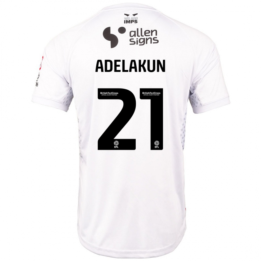 Hombre Camiseta Hakeeb Adelakun #21 Rojo Blanco 2ª Equipación 2024/25 La Camisa Chile