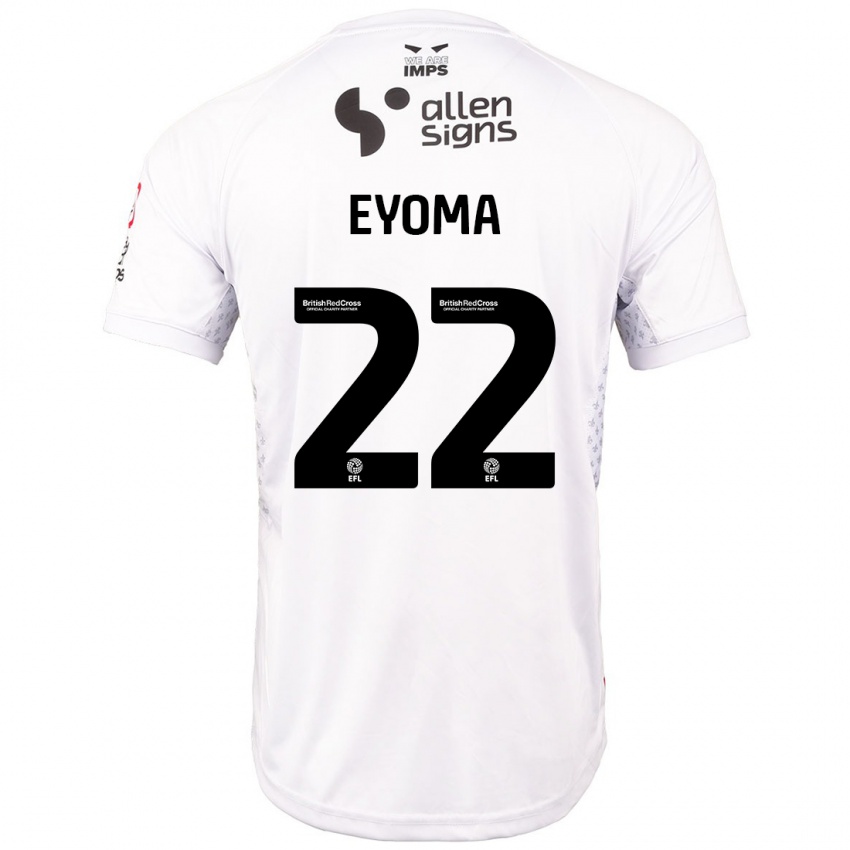 Hombre Camiseta Timothy Eyoma #22 Rojo Blanco 2ª Equipación 2024/25 La Camisa Chile