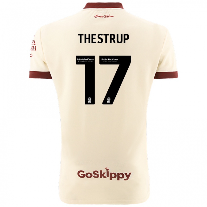 Hombre Camiseta Amalie Thestrup #17 Crema Blanco 2ª Equipación 2024/25 La Camisa Chile