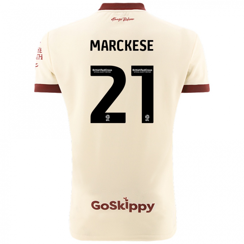 Hombre Camiseta Kaylan Marckese #21 Crema Blanco 2ª Equipación 2024/25 La Camisa Chile