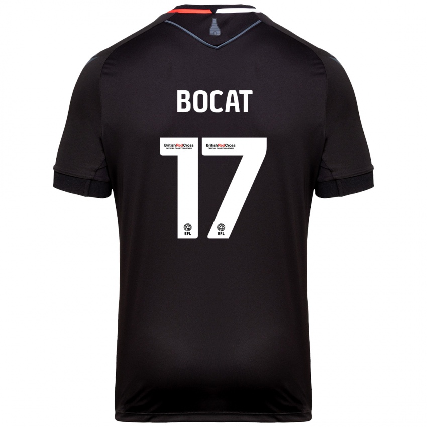 Hombre Camiseta Eric-Junior Bocat #17 Negro 2ª Equipación 2024/25 La Camisa Chile