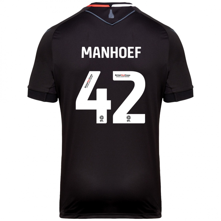 Hombre Camiseta Million Manhoef #42 Negro 2ª Equipación 2024/25 La Camisa Chile