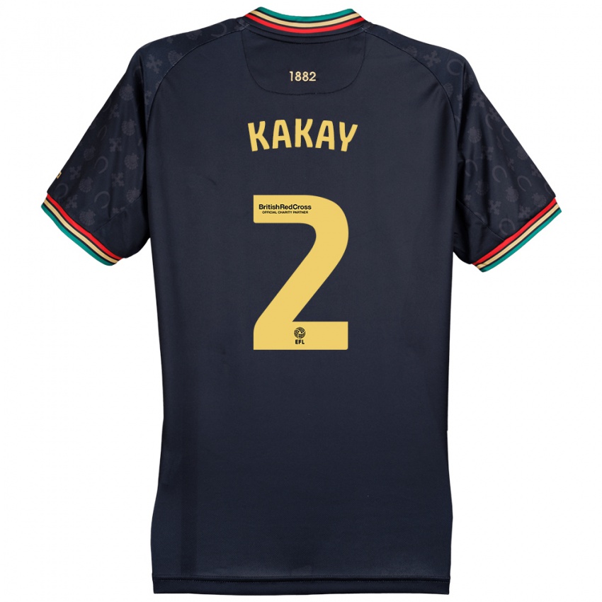 Hombre Camiseta Osman Kakay #2 Azul Marino Oscuro 2ª Equipación 2024/25 La Camisa Chile