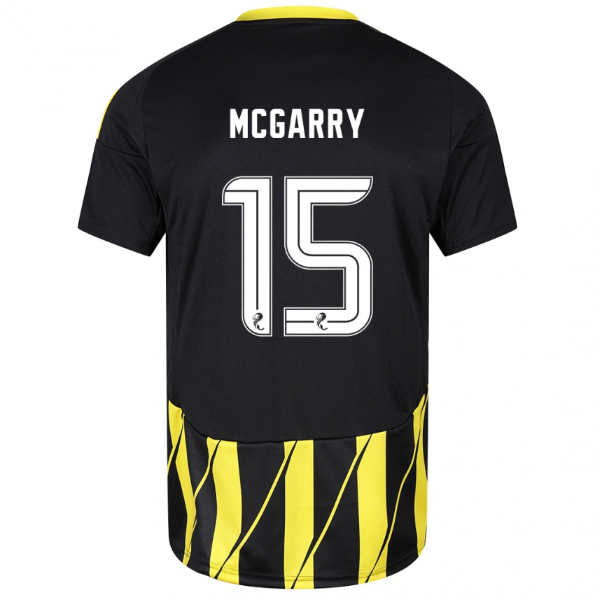 Hombre Camiseta James Mcgarry #15 Negro Amarillo 2ª Equipación 2024/25 La Camisa Chile