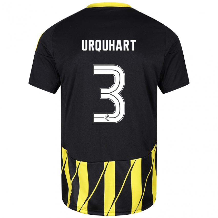 Hombre Camiseta Millie Urquhart #3 Negro Amarillo 2ª Equipación 2024/25 La Camisa Chile