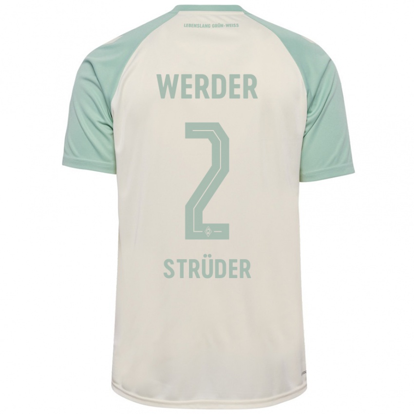 Hombre Camiseta Mika Strüder #2 Blanquecino Verde Claro 2ª Equipación 2024/25 La Camisa Chile