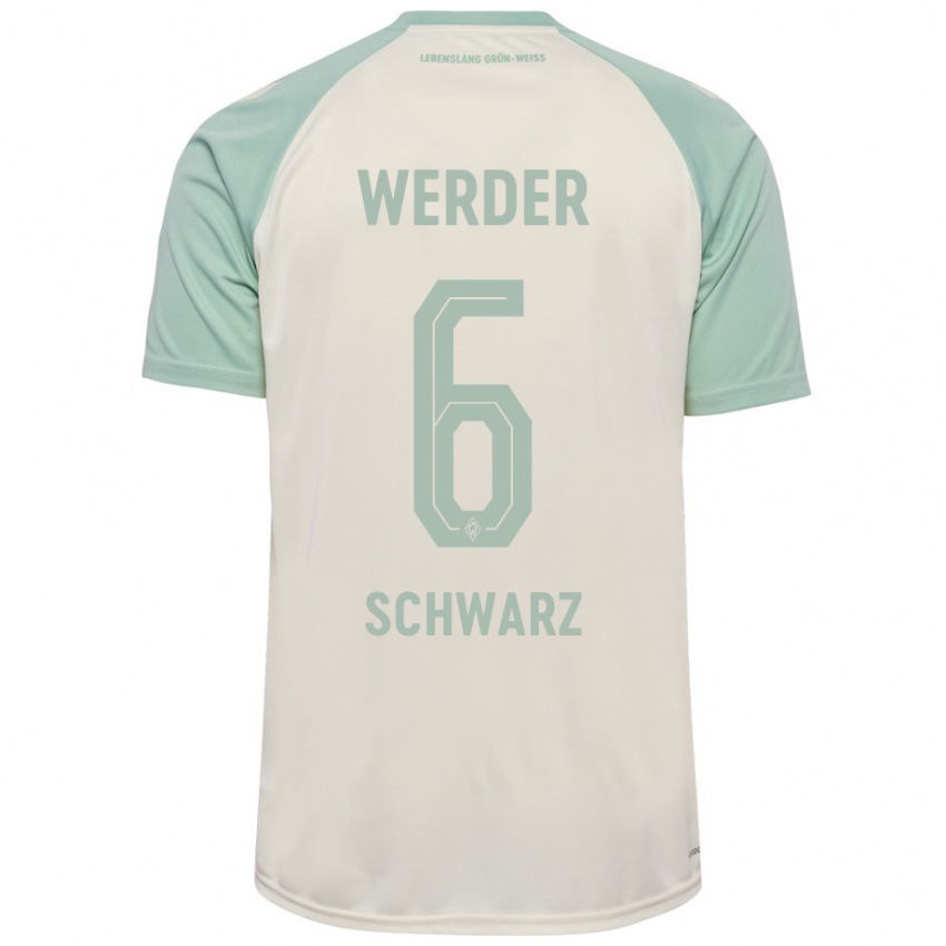 Hombre Camiseta Ricardo-Felipe Schwarz #6 Blanquecino Verde Claro 2ª Equipación 2024/25 La Camisa Chile