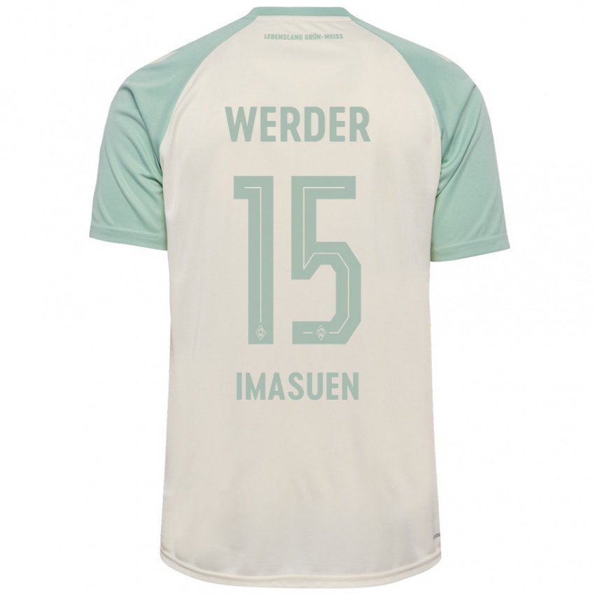 Hombre Camiseta Joel Imasuen #15 Blanquecino Verde Claro 2ª Equipación 2024/25 La Camisa Chile