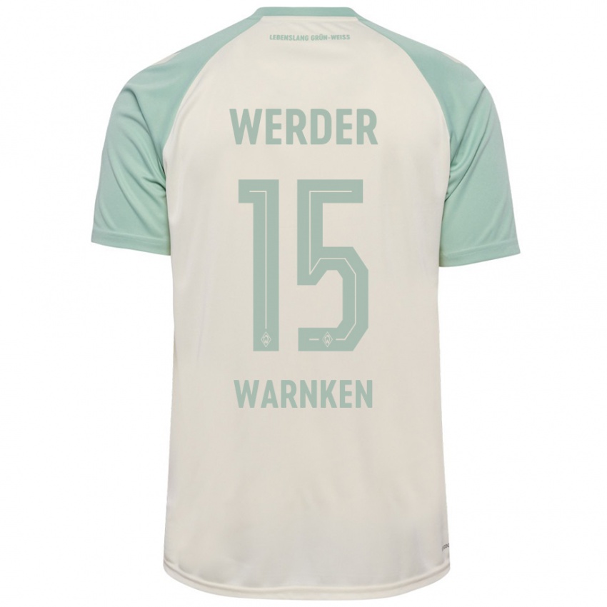 Hombre Camiseta Jannes Warnken #15 Blanquecino Verde Claro 2ª Equipación 2024/25 La Camisa Chile