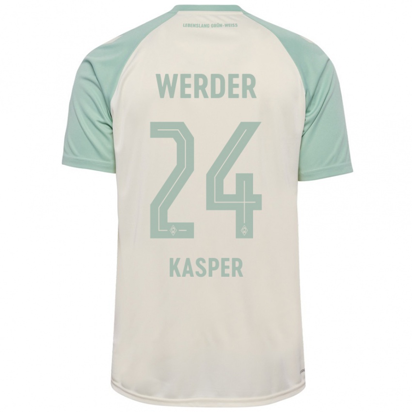 Hombre Camiseta Dominik Kasper #24 Blanquecino Verde Claro 2ª Equipación 2024/25 La Camisa Chile