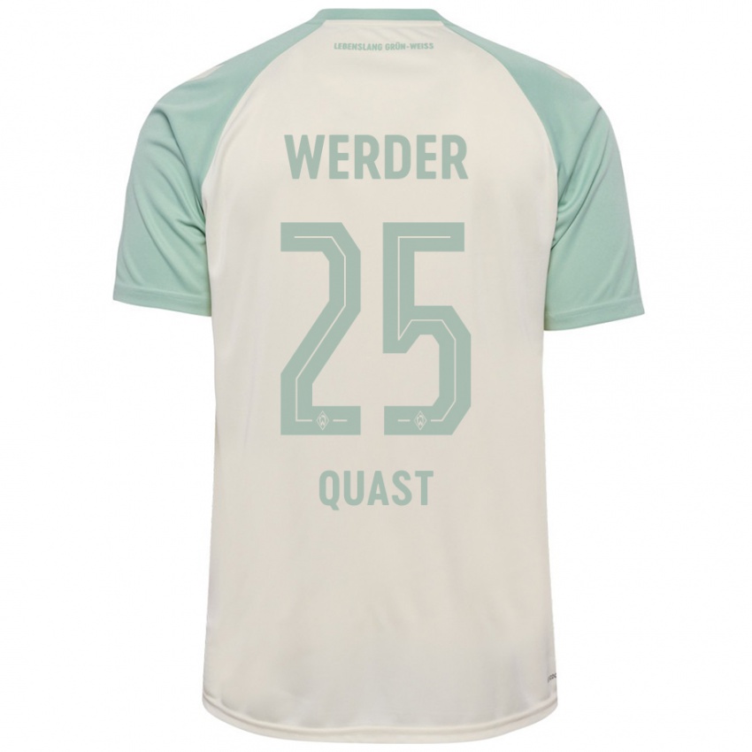 Hombre Camiseta Sönke Quast #25 Blanquecino Verde Claro 2ª Equipación 2024/25 La Camisa Chile