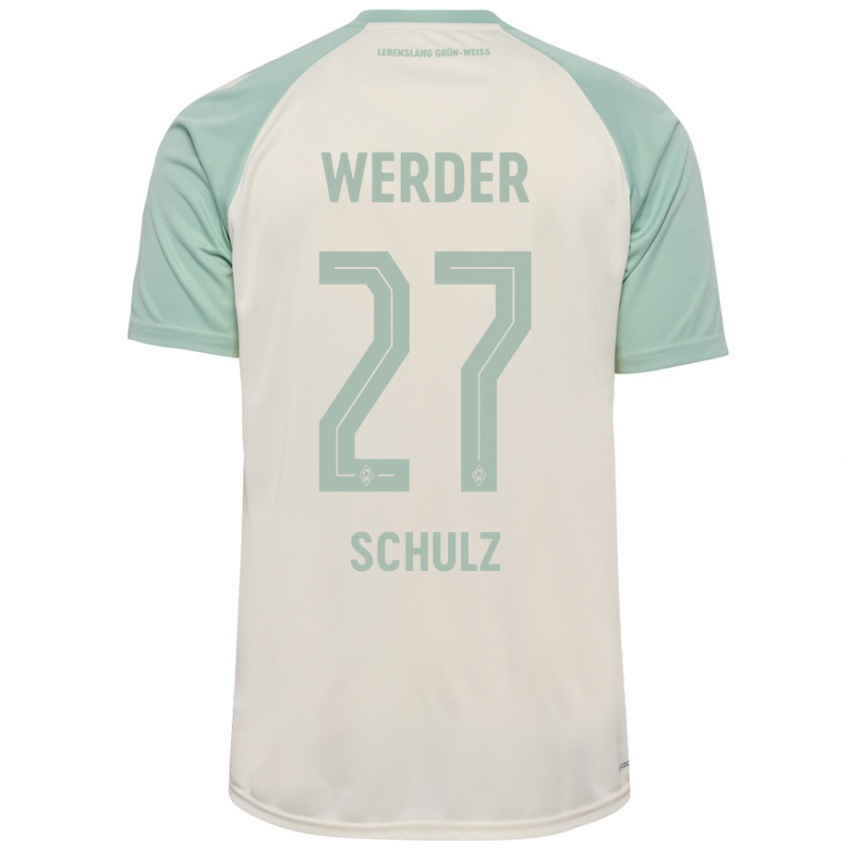 Hombre Camiseta Ole Schulz #27 Blanquecino Verde Claro 2ª Equipación 2024/25 La Camisa Chile