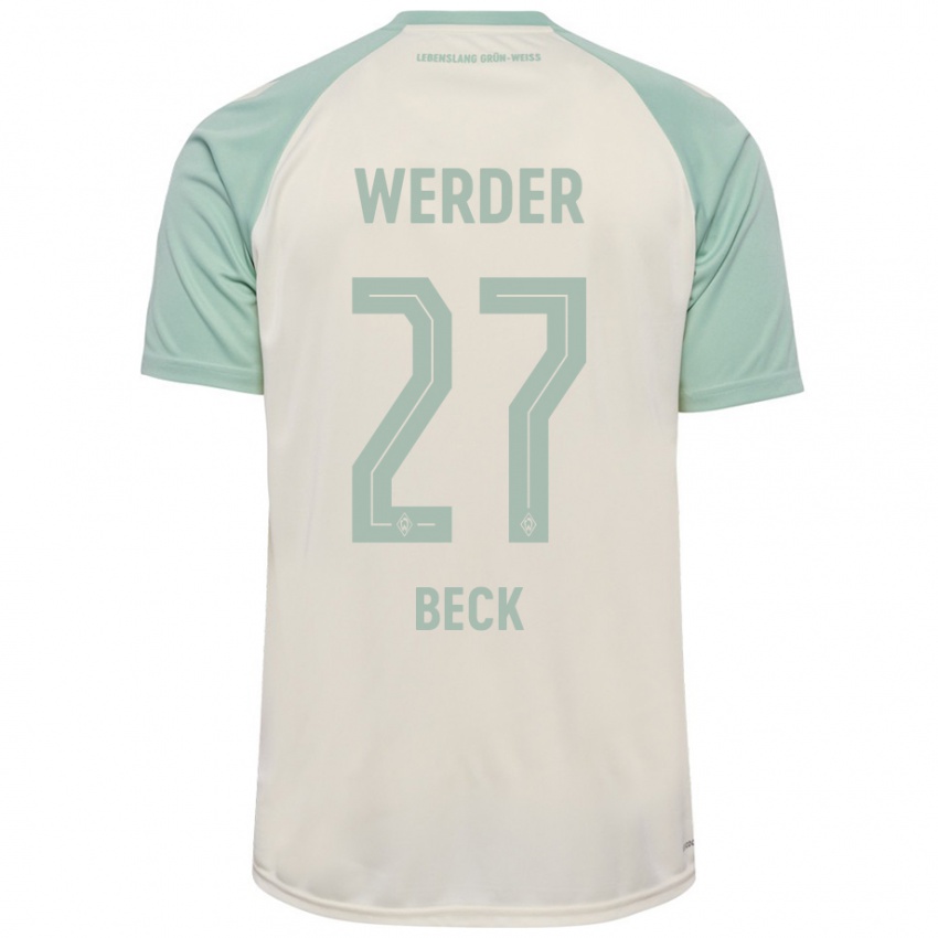 Hombre Camiseta Sharon Beck #27 Blanquecino Verde Claro 2ª Equipación 2024/25 La Camisa Chile