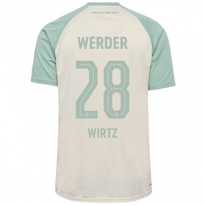 Hombre Camiseta Juliane Wirtz #28 Blanquecino Verde Claro 2ª Equipación 2024/25 La Camisa Chile