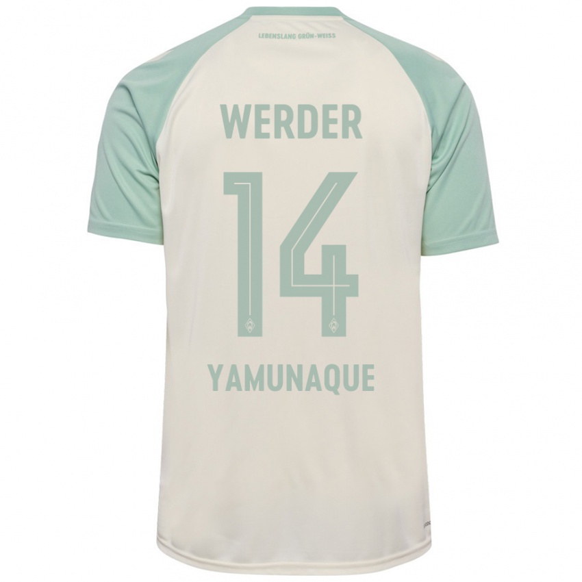 Hombre Camiseta Rafael Pascual Ramirez Yamunaque #14 Blanquecino Verde Claro 2ª Equipación 2024/25 La Camisa Chile