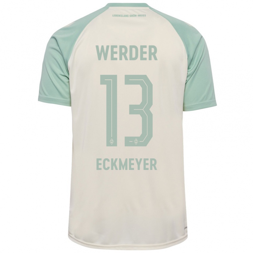 Hombre Camiseta Tjark Eckmeyer #13 Blanquecino Verde Claro 2ª Equipación 2024/25 La Camisa Chile