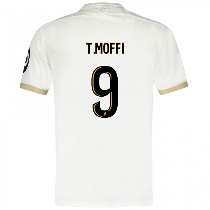 Hombre Camiseta Terem Moffi #9 Blanco Dorado 2ª Equipación 2024/25 La Camisa Chile