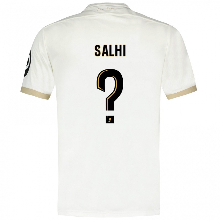 Hombre Camiseta Iliesse Salhi #0 Blanco Dorado 2ª Equipación 2024/25 La Camisa Chile