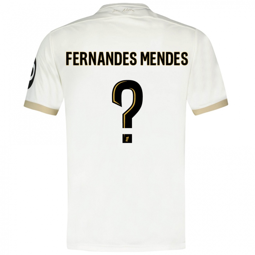 Hombre Camiseta Mathis Fernandes Mendes #0 Blanco Dorado 2ª Equipación 2024/25 La Camisa Chile