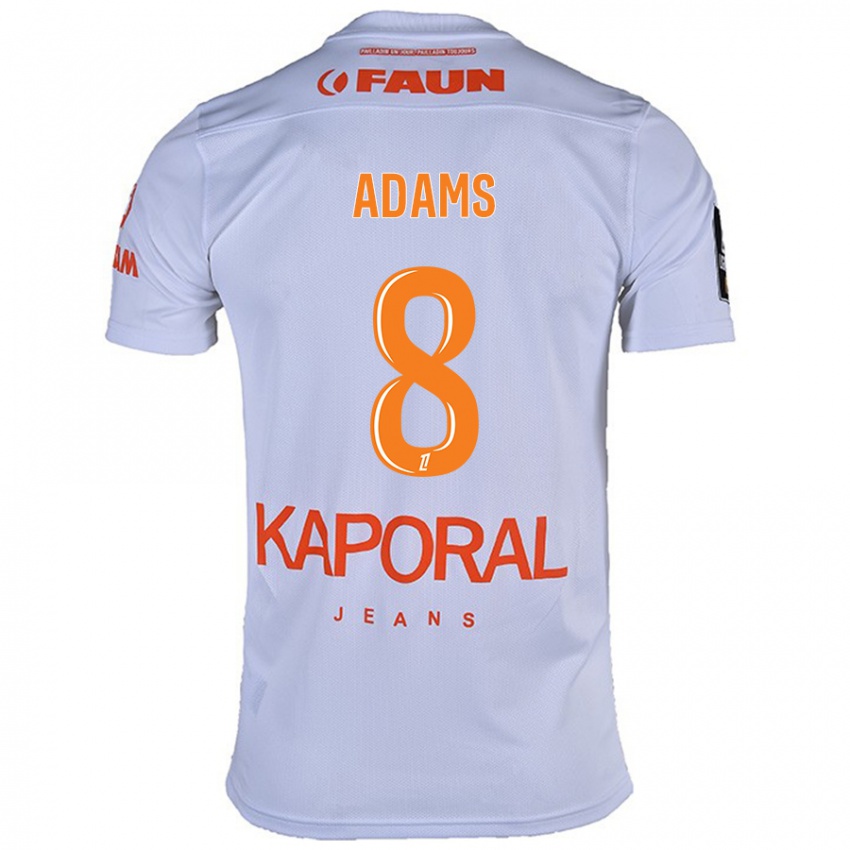 Hombre Camiseta Akor Adams #8 Blanco 2ª Equipación 2024/25 La Camisa Chile