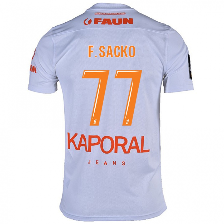 Hombre Camiseta Falaye Sacko #77 Blanco 2ª Equipación 2024/25 La Camisa Chile