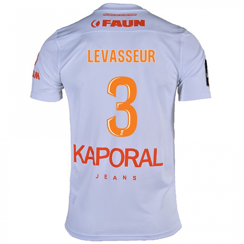 Hombre Camiseta Marie Levasseur #3 Blanco 2ª Equipación 2024/25 La Camisa Chile