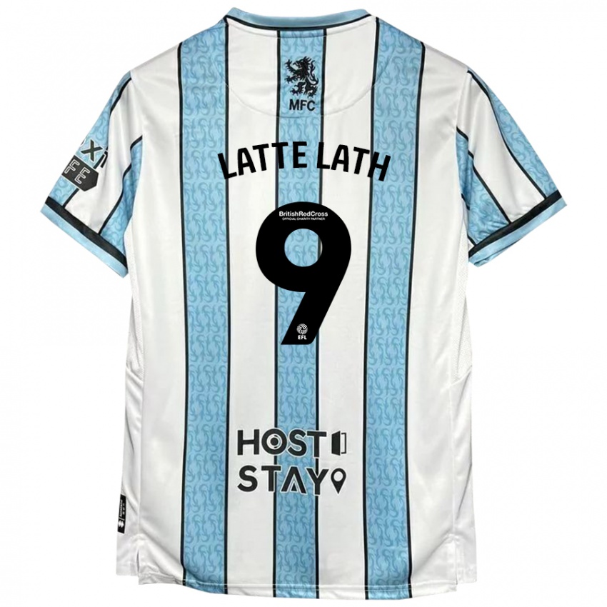 Hombre Camiseta Emmanuel Latte Lath #9 Blanco Azul 2ª Equipación 2024/25 La Camisa Chile