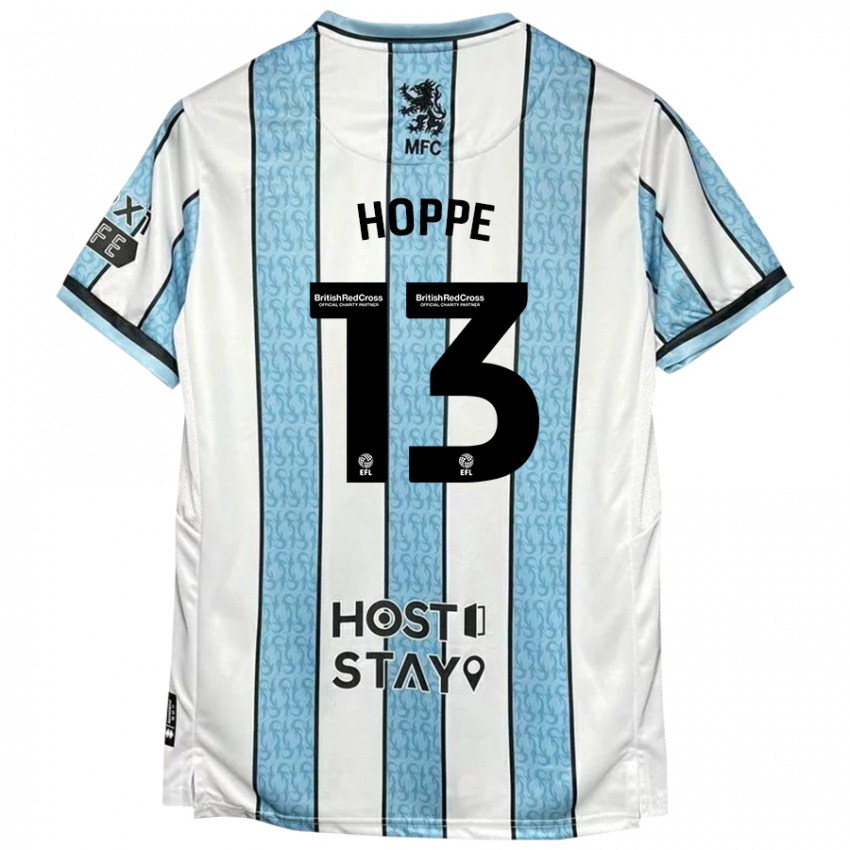 Hombre Camiseta Matthew Hoppe #13 Blanco Azul 2ª Equipación 2024/25 La Camisa Chile