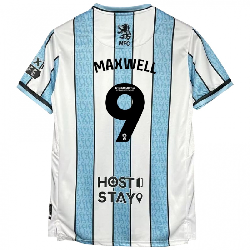 Hombre Camiseta Armani Maxwell #9 Blanco Azul 2ª Equipación 2024/25 La Camisa Chile