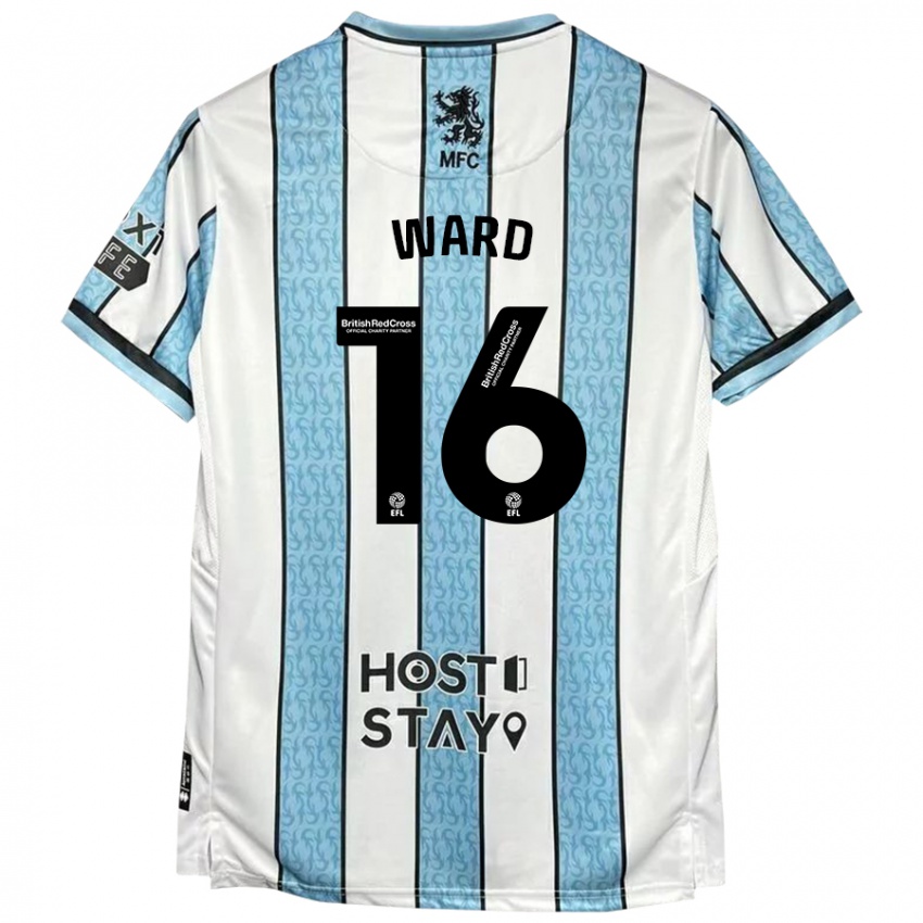 Hombre Camiseta Francesca Ward #16 Blanco Azul 2ª Equipación 2024/25 La Camisa Chile