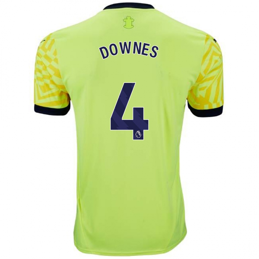 Hombre Camiseta Flynn Downes #4 Amarillo 2ª Equipación 2024/25 La Camisa Chile