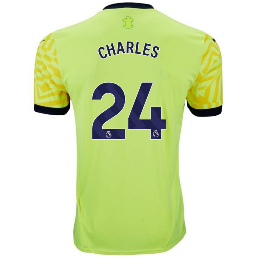 Hombre Camiseta Shea Charles #24 Amarillo 2ª Equipación 2024/25 La Camisa Chile