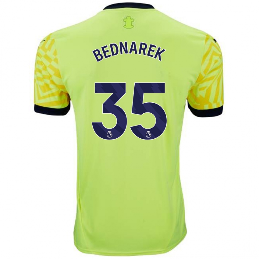 Hombre Camiseta Jan Bednarek #35 Amarillo 2ª Equipación 2024/25 La Camisa Chile