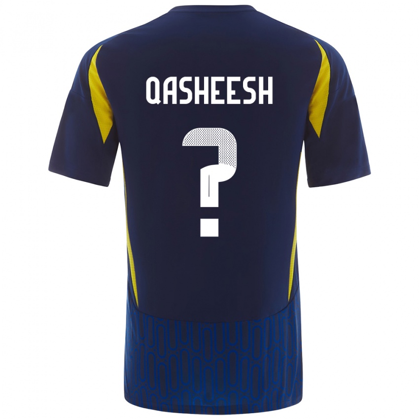 Hombre Camiseta Majed Qasheesh #0 Azul Amarillo 2ª Equipación 2024/25 La Camisa Chile