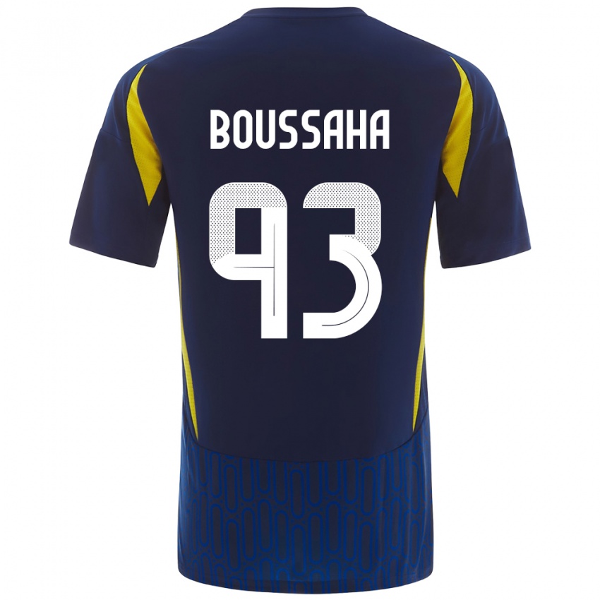 Hombre Camiseta Lina Boussaha #93 Azul Amarillo 2ª Equipación 2024/25 La Camisa Chile