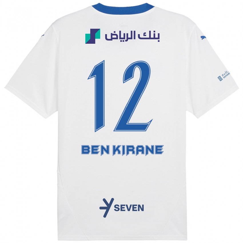 Hombre Camiseta Mariam Ben Kirane #12 Blanco Azul 2ª Equipación 2024/25 La Camisa Chile