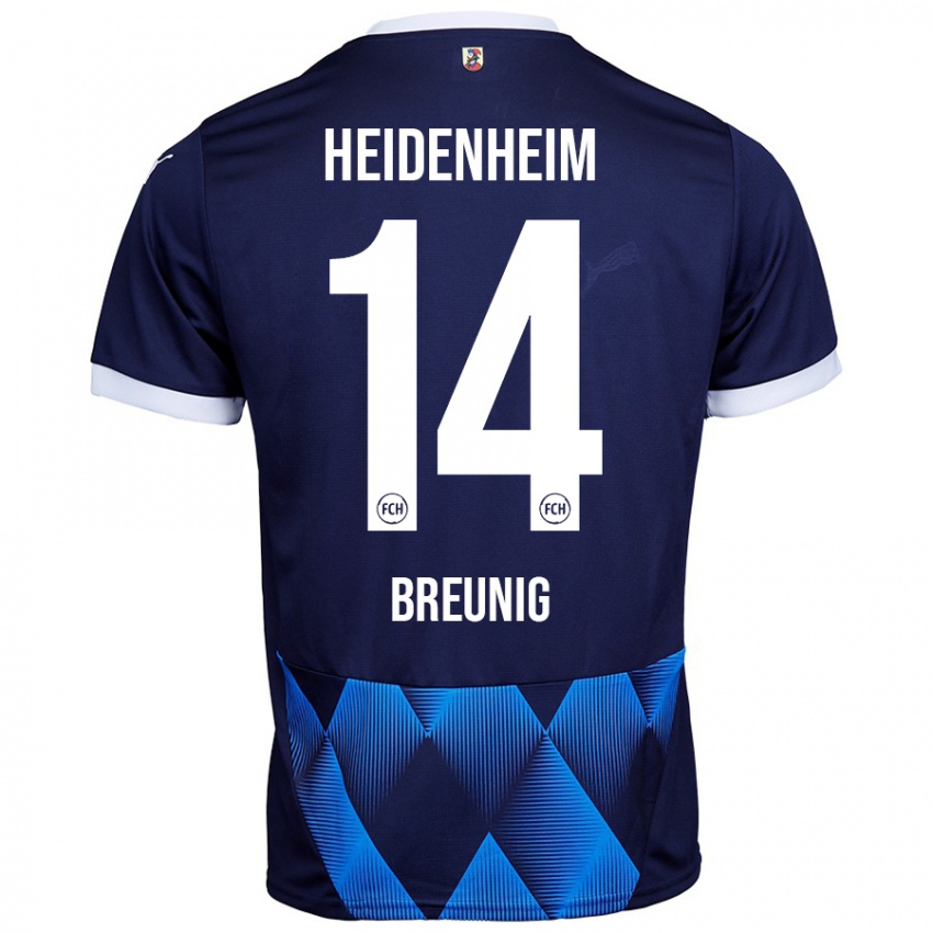 Hombre Camiseta Maximilian Breunig #14 Azul Marino Oscuro 2ª Equipación 2024/25 La Camisa Chile