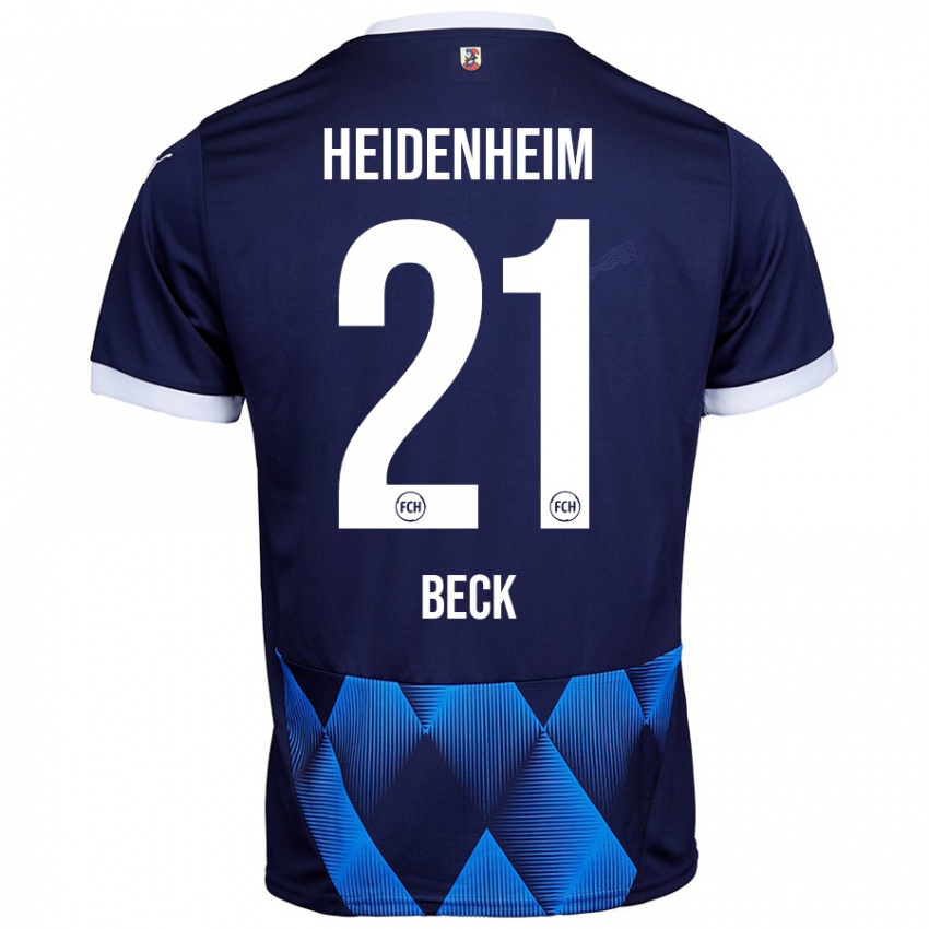 Hombre Camiseta Adrian Beck #21 Azul Marino Oscuro 2ª Equipación 2024/25 La Camisa Chile