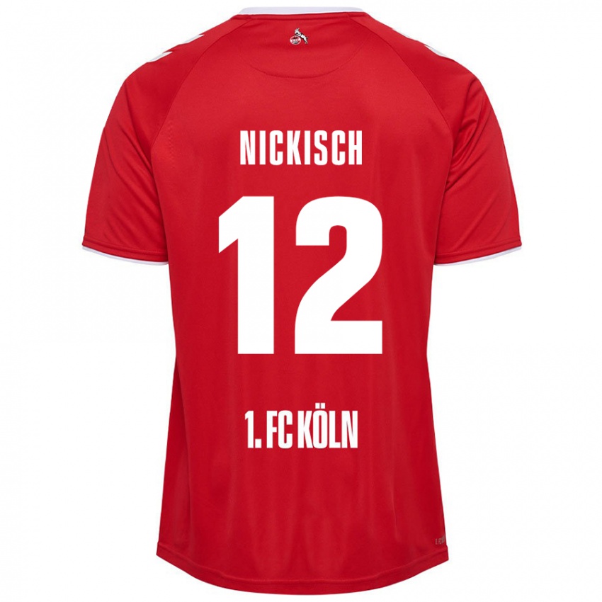 Hombre Camiseta Jonas Nickisch #12 Rojo Blanco 2ª Equipación 2024/25 La Camisa Chile