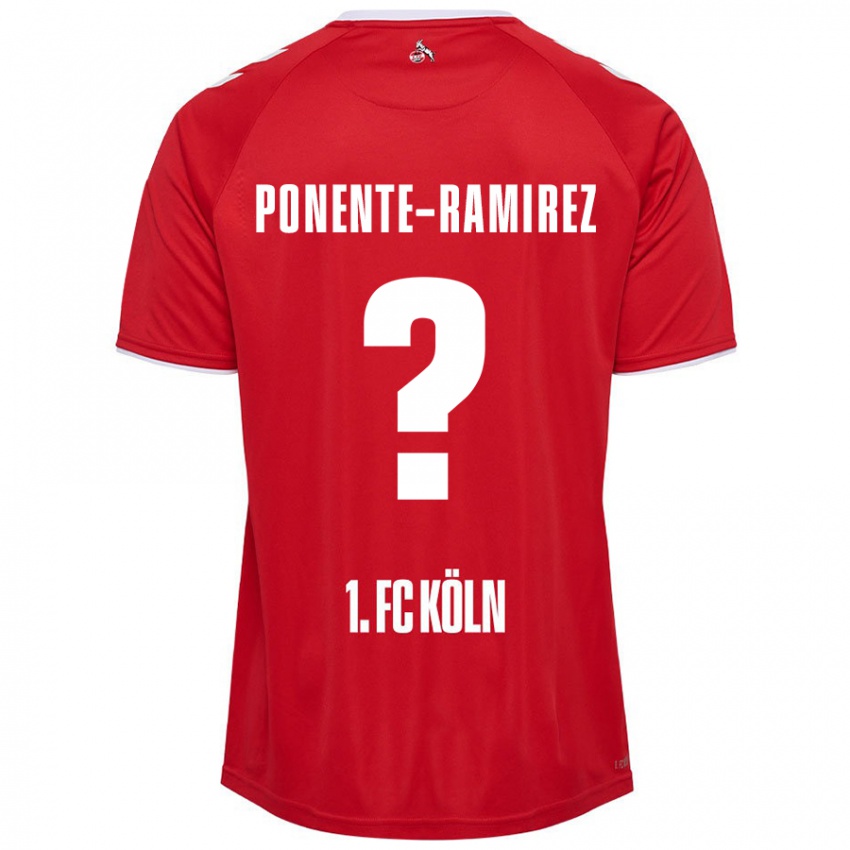 Hombre Camiseta Jason Ponente-Ramirez #0 Rojo Blanco 2ª Equipación 2024/25 La Camisa Chile