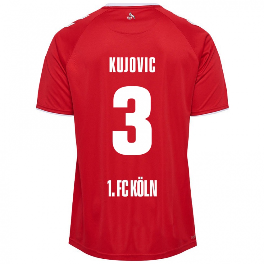 Hombre Camiseta Emin Kujovic #3 Rojo Blanco 2ª Equipación 2024/25 La Camisa Chile