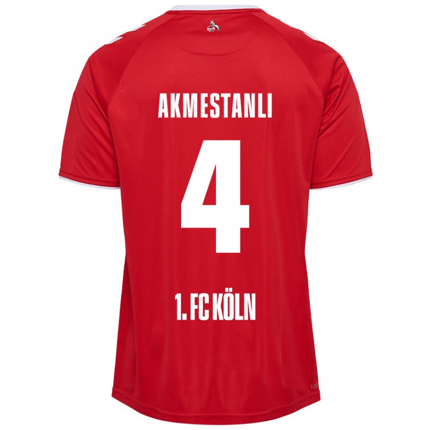 Hombre Camiseta Teoman Akmestanli #4 Rojo Blanco 2ª Equipación 2024/25 La Camisa Chile