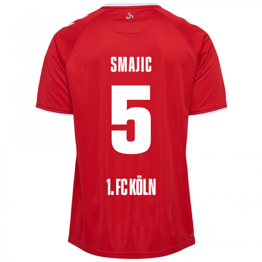 Hombre Camiseta Rijad Smajic #5 Rojo Blanco 2ª Equipación 2024/25 La Camisa Chile