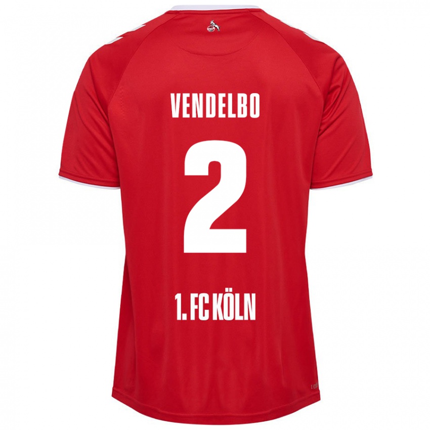 Hombre Camiseta Sofie Vendelbo #2 Rojo Blanco 2ª Equipación 2024/25 La Camisa Chile