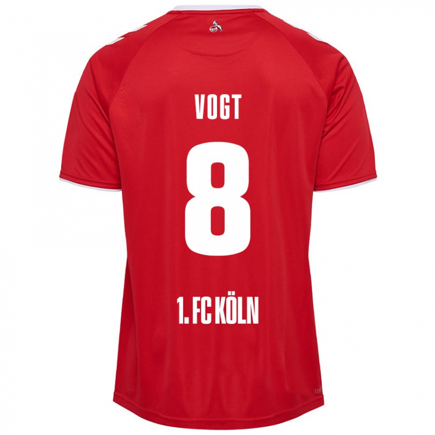 Hombre Camiseta Laura Vogt #8 Rojo Blanco 2ª Equipación 2024/25 La Camisa Chile