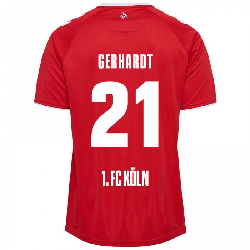 Hombre Camiseta Anna Gerhardt #21 Rojo Blanco 2ª Equipación 2024/25 La Camisa Chile