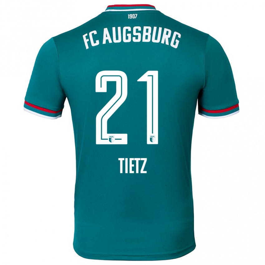 Hombre Camiseta Phillip Tietz #21 Verde Oscuro 2ª Equipación 2024/25 La Camisa Chile